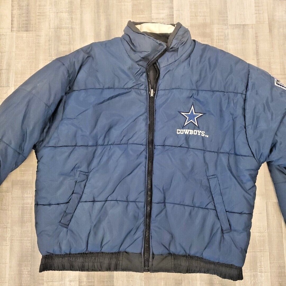 Vintage 90s Dallas‎ Cowboys Football Pro Layer Puffer Jacket Mens XL reversible